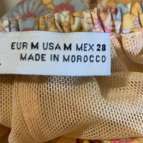 Zara Women's Floral Off the Shoulder Satin Effect Crop Top Size M NWT - Picture 9 of 14